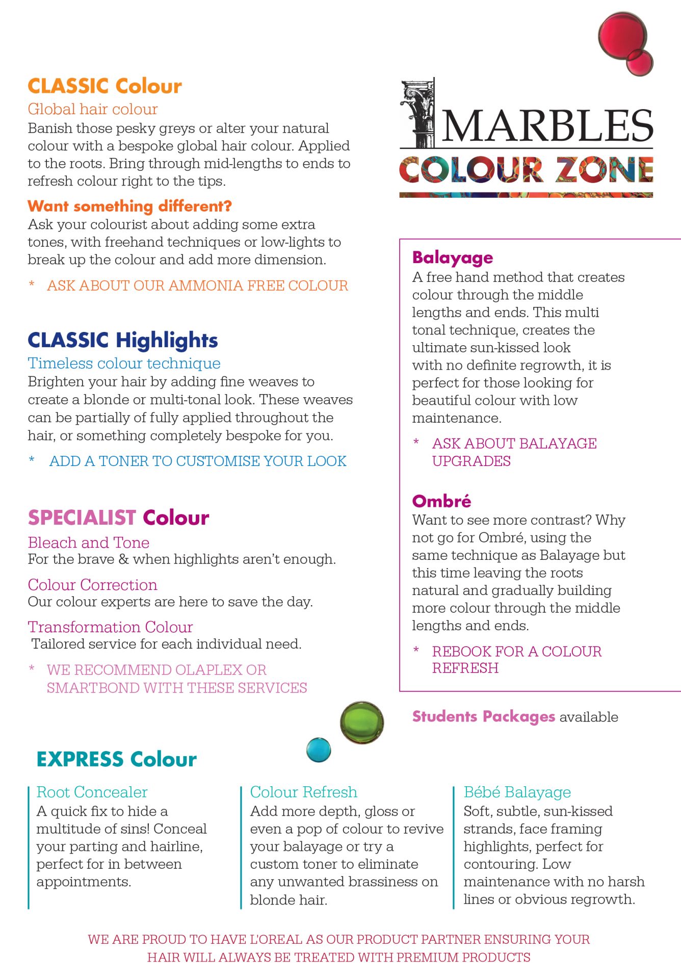 Marbles Colour Zone Hair Salon Limerick Hugh Campbell